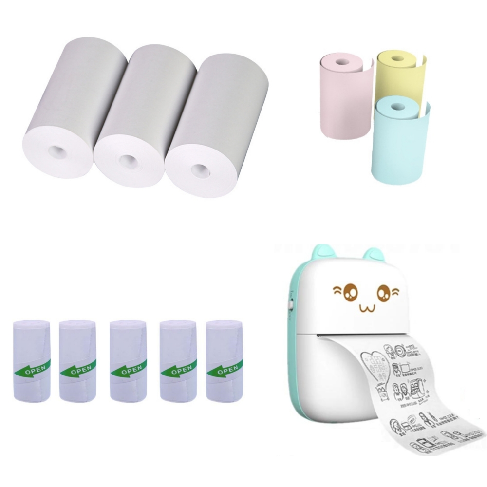 Mini Pocket Thermal Printer Paper Roll - 57x25MM 감열지 스티커 용지 라벨 용지