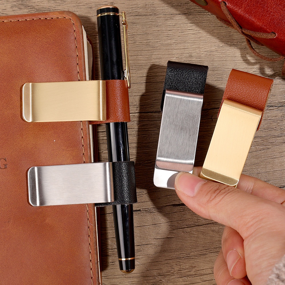 Vintage Leather Journal Notebook - 빈티지 수제 가죽 펜 홀더 황동