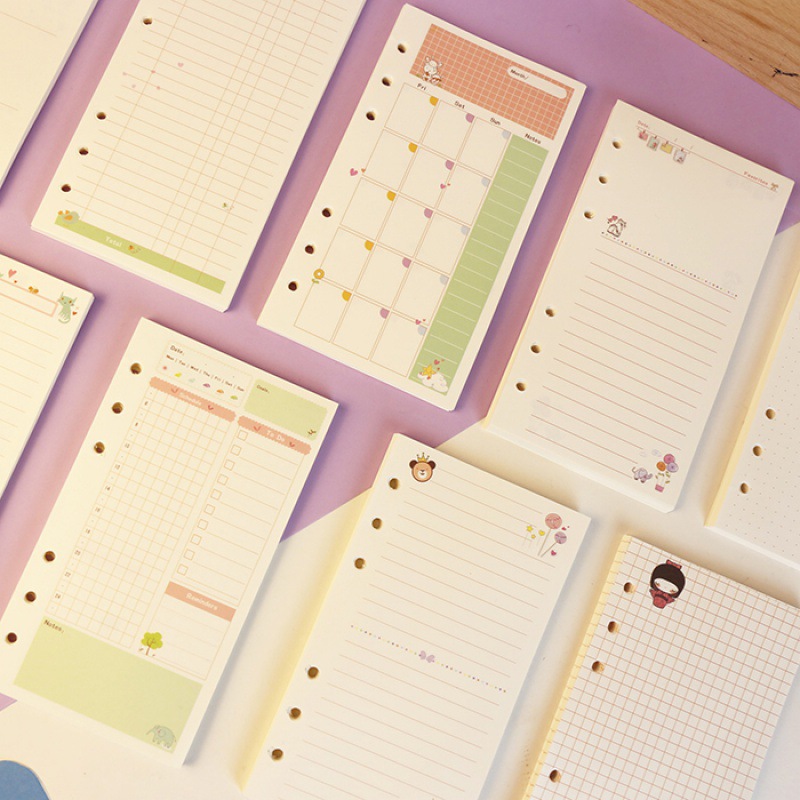A5 Spiral Dotted Grid Notebook - 2026 컬러 A5 A6 루즈리프 노트