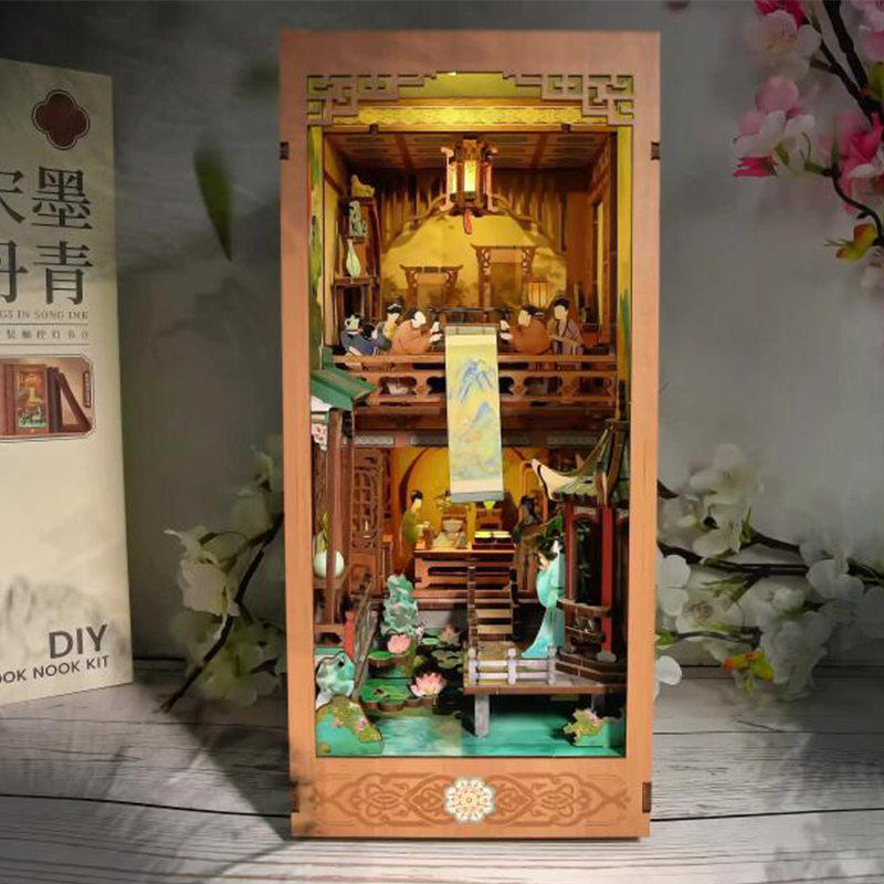 Diy Wooden Book Nook Kit Shelf Insert - DIY 나무 책꽂이 선반 삽입 키트