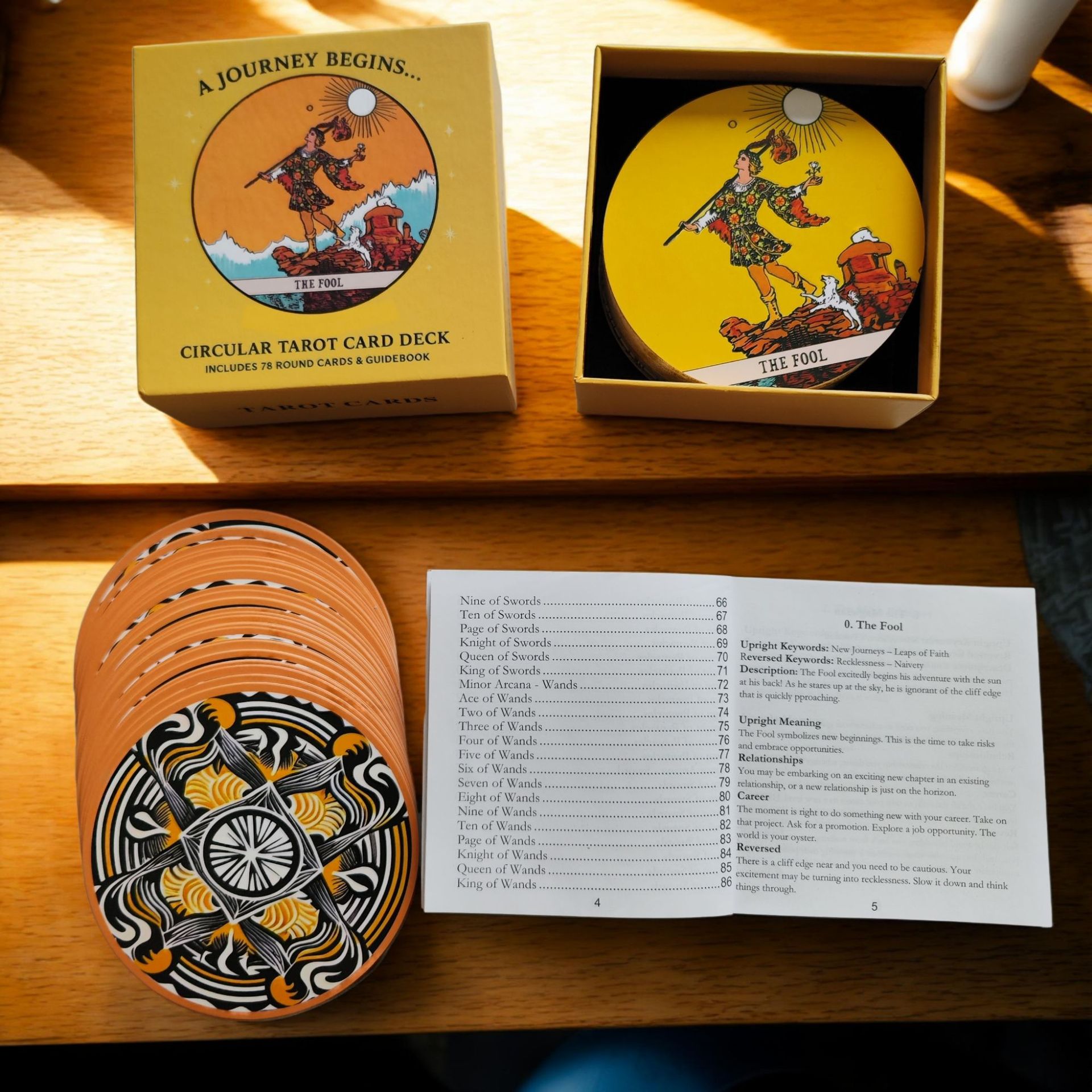 Tarot Deck With Guidebook - 원형 타로 카드 세트, 78장의 둥근
