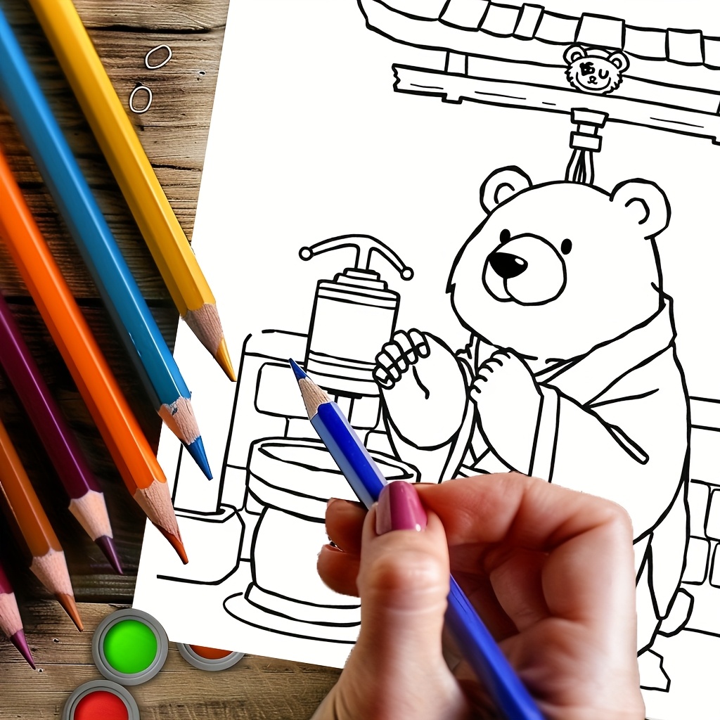 28페이지 일본의 귀여운 곰 성인 스트레스 감소 색칠하 - Adult Coloring Book Stress Relief 리뷰 및 가격