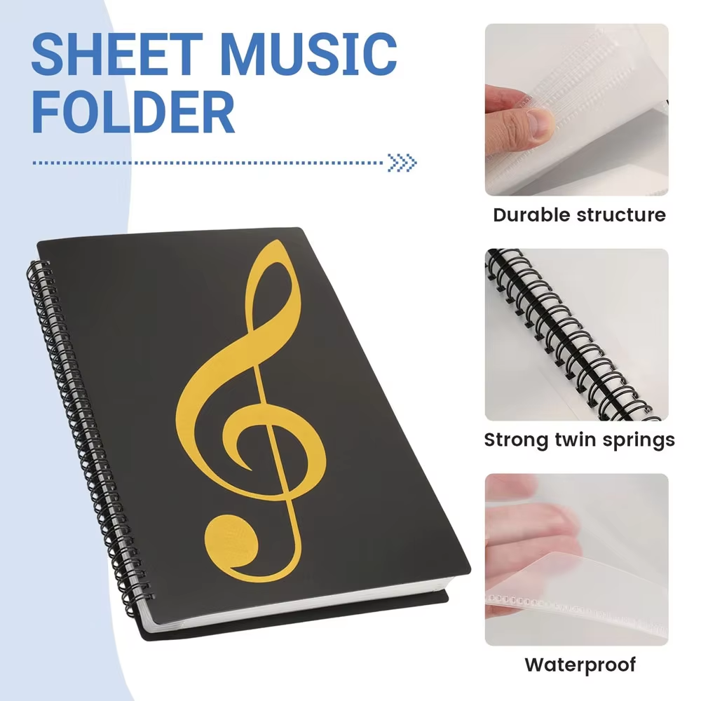 유연한 40 페이지 피아노 음악 점수 폴더 A4 음악  - Blank Sheet Music Notebook 리뷰 및 가격