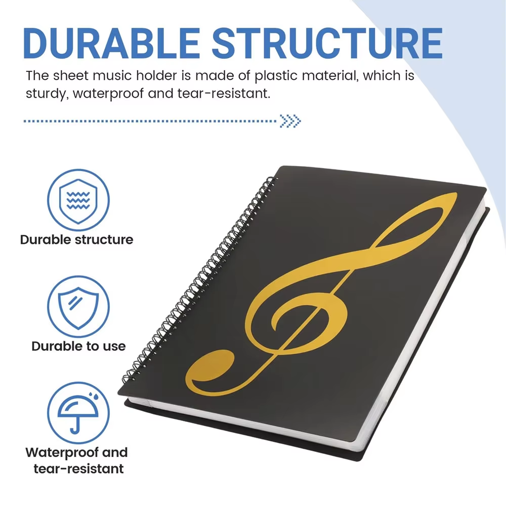 유연한 40 페이지 피아노 음악 점수 폴더 A4 음악  - Blank Sheet Music Notebook 리뷰 및 가격