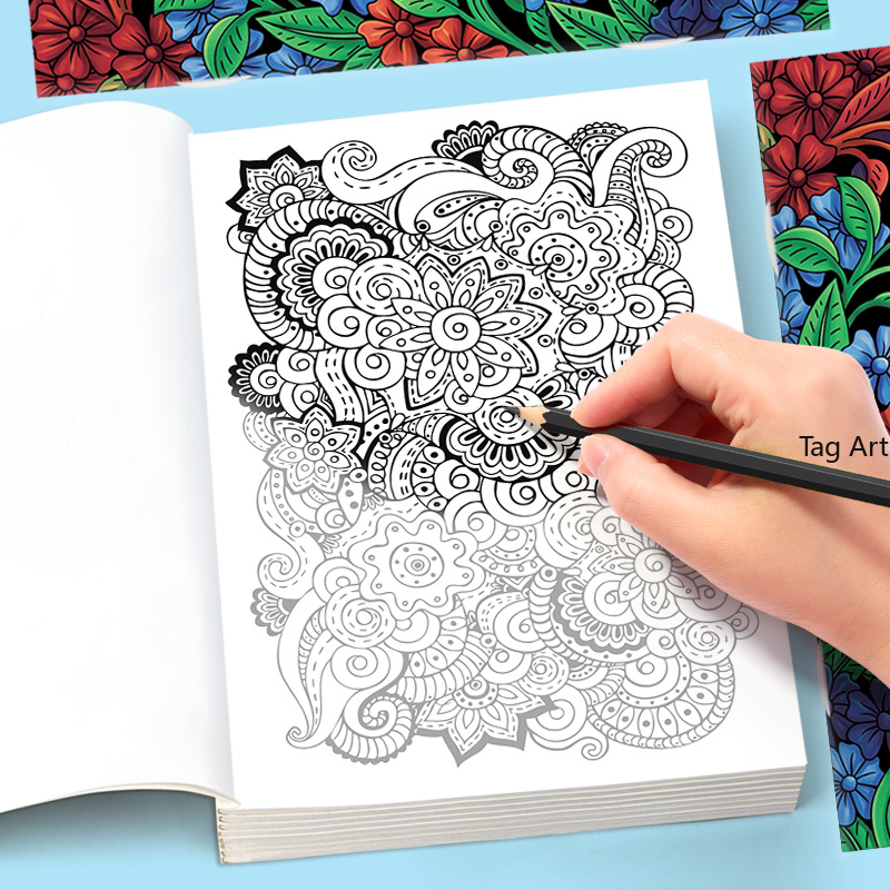 성인 명상, 스트레스 해소, 불안 완화, 동물/꽃/만다 - Adult Coloring Book Stress Relief 리뷰 및 가격