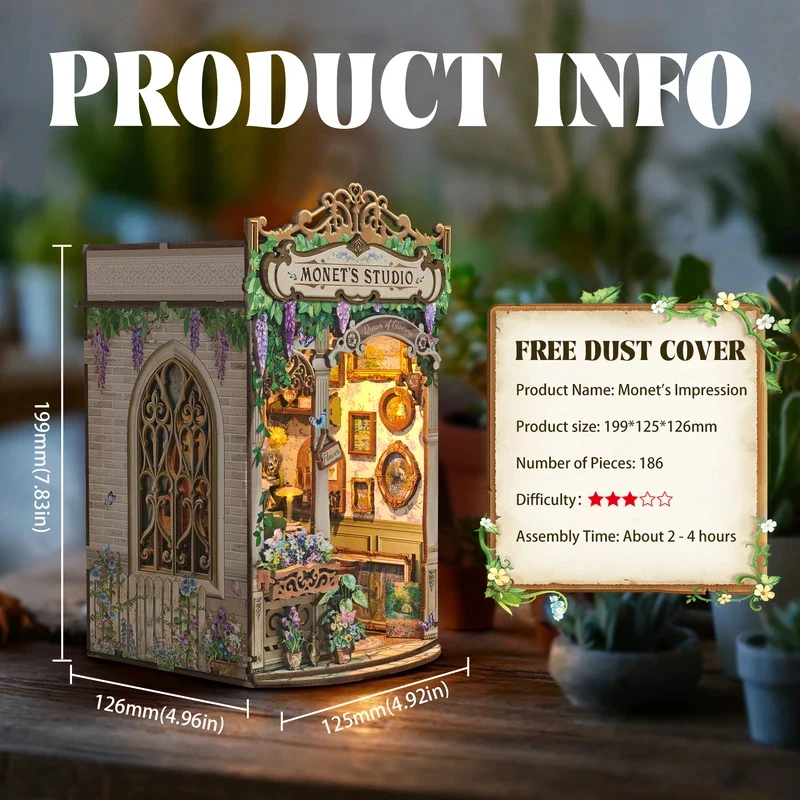 나무로 만든 모네 스튜디오 북 눅 선반 인서트 DIY  - Diy Wooden Book Nook Kit Shelf Insert 리뷰 및 가격