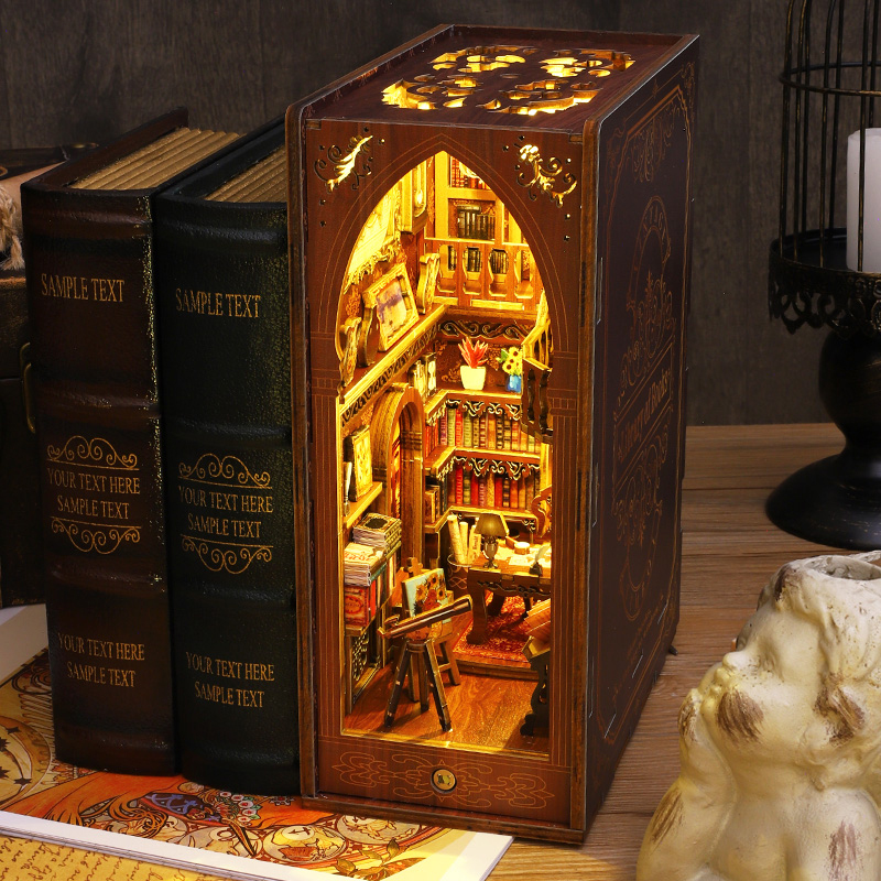 DIY 북눅 선반 인서트 키트 3D 나무 퍼즐 인형의  - Diy Wooden Book Nook Kit Shelf Insert 리뷰 및 가격