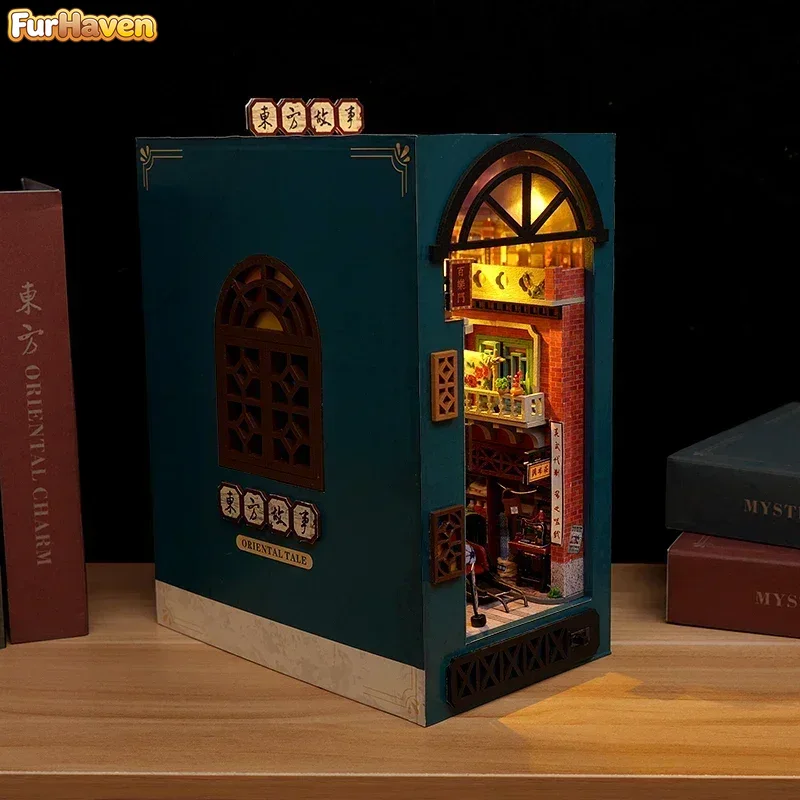 DIY 나무로 만든 동양 이야기 중국 책꽂이 수제 북엔 - Diy Wooden Book Nook Kit Shelf Insert 리뷰 및 가격