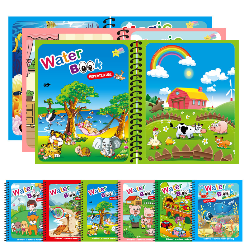 몬테소리 재사용 가능한 색칠하기 책, 매직 워터 그리기 - Reusable Water Magic Coloring Book 리뷰 및 가격