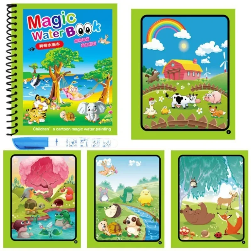 1pc 매직 워터 색칠하기 책 몬테소리 재사용 가능한  - Reusable Water Magic Coloring Book 리뷰 및 가격