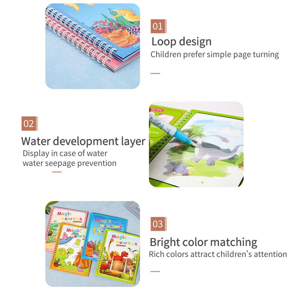 마법의 책 물 그리기 몬테소리 장난감 재사용 가능한 색 - Reusable Water Magic Coloring Book 리뷰 및 가격