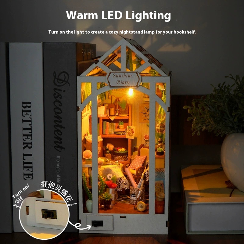 DIY 나무 선샤인 다이어리 북 누크 선반 삽입 키트  - Diy Wooden Book Nook Kit Shelf Insert 리뷰 및 가격