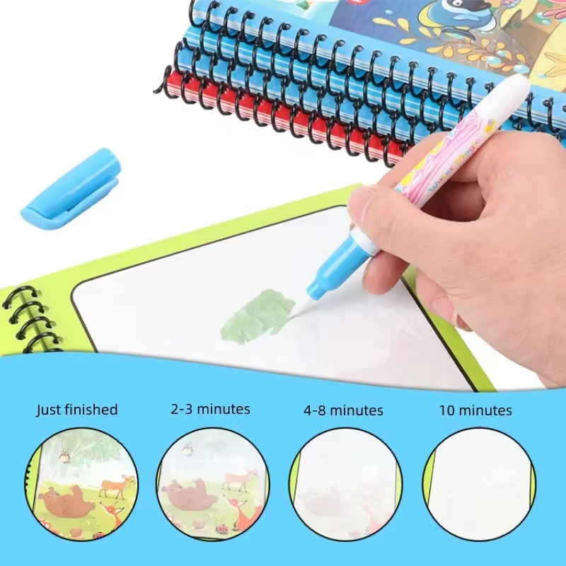 만화 마법 물 그림책 물펜 포함 재사용 가능한 색칠 공 - Reusable Water Magic Coloring Book 리뷰 및 가격