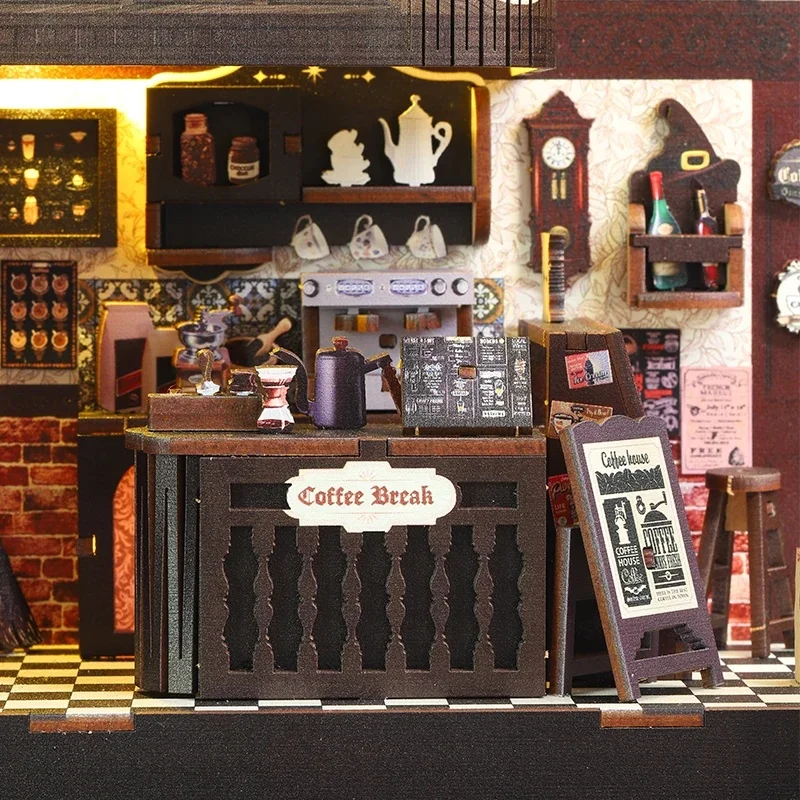 DIY 북눅 선반 인서트 키트 매직 커피숍 북엔드 미니 - Diy Wooden Book Nook Kit Shelf Insert 리뷰 및 가격