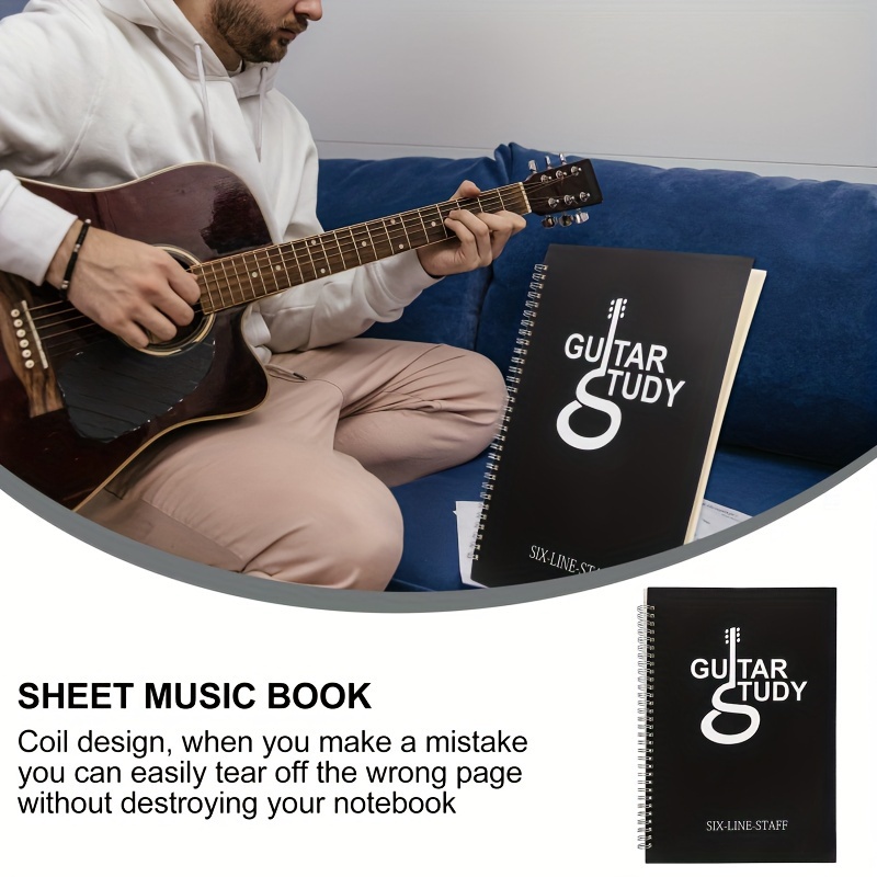 50 페이지 기타 Tablature 노트북 기타 음악  - Blank Sheet Music Notebook 리뷰 및 가격