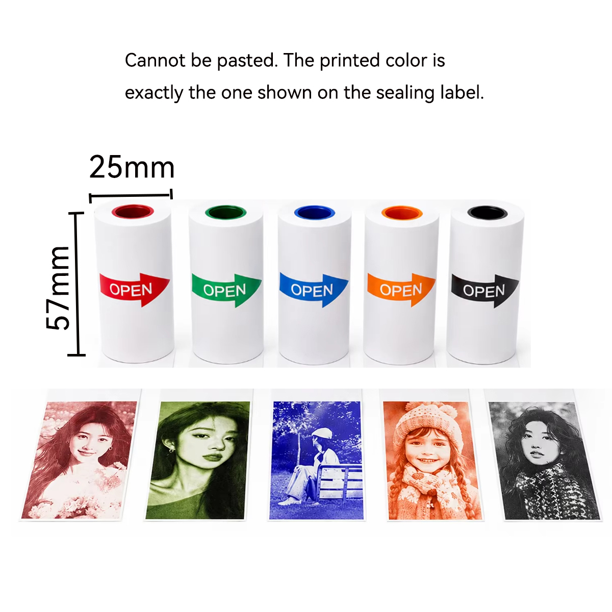 57x25mm 흰색/컬러 감열지 롤 - 비접착식 어린이 - Mini Pocket Thermal Printer Paper Roll 리뷰 및 가격