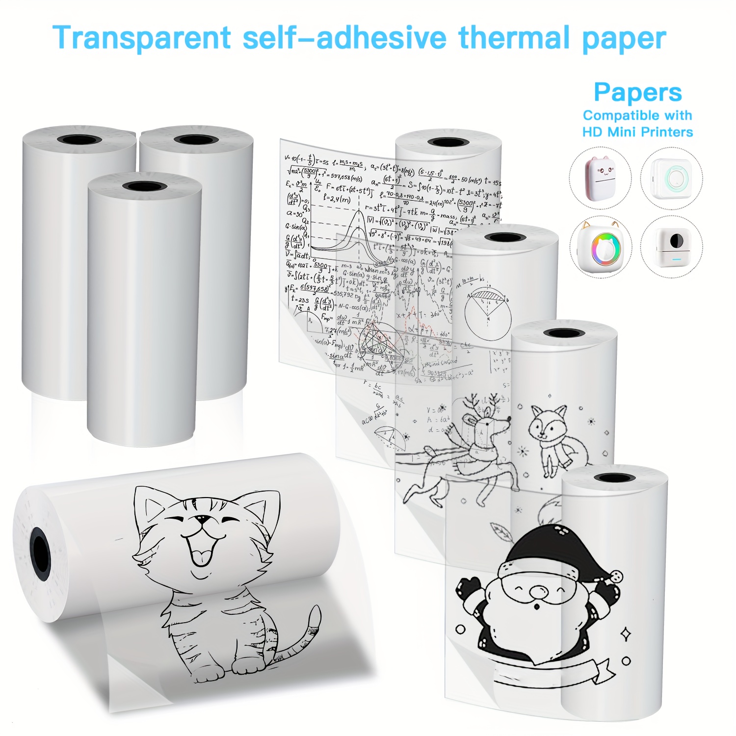 2/4/8 롤 투명 자체 접착 감열지 포켓/미니 프린터 - Mini Pocket Thermal Printer Paper Roll 리뷰 및 가격